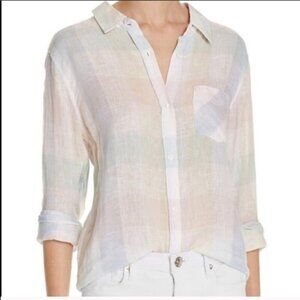 RAILS Charli Button Down Shirt in Pastel Buffalo Plaid, Size Small
